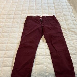 Jcrew “Frankie” Burgundy Pants